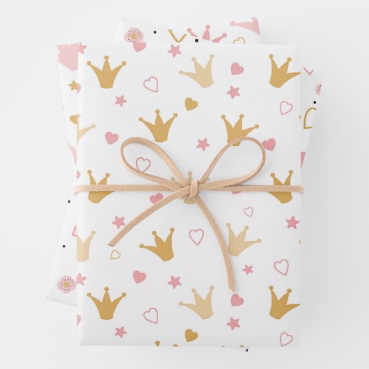 Kroon en harten inpakpapier vel (In situ)