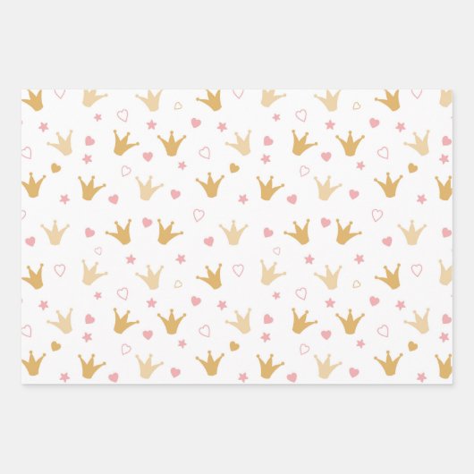 Kroon en harten inpakpapier vel (Voorkant)