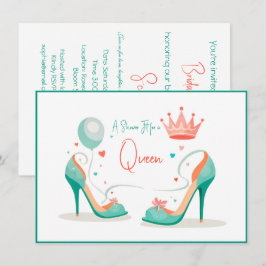 Kroon en hoge hakken – Glamoureus Pink & Mint Them Kaart