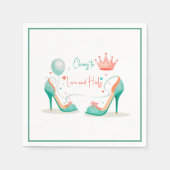 Kroon en hoge hakken – Glamoureus Pink & Mint Them Servet (Voorkant)