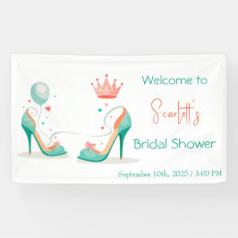 Kroon en hoge hakken – Glamoureus Pink & Mint Them Spandoek