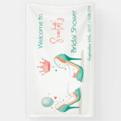 Kroon en hoge hakken – Glamoureus Pink & Mint Them Spandoek (Verticaal)