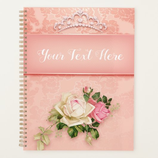 Kroon en Rozen Roze Planner (Voorkant)