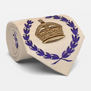 Kroon en slinger print stropdas