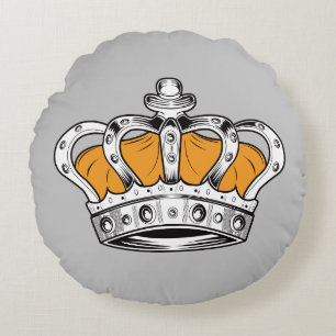 Kroon - Geel Rond Kussen