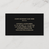 Kroon Goud Glitter Accessoires Visitekaartje (Achterkant)
