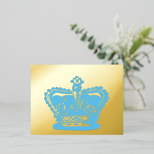 Kroon | Goudkroon Het is een Jongen Aankondiging (Staand Voorkant)