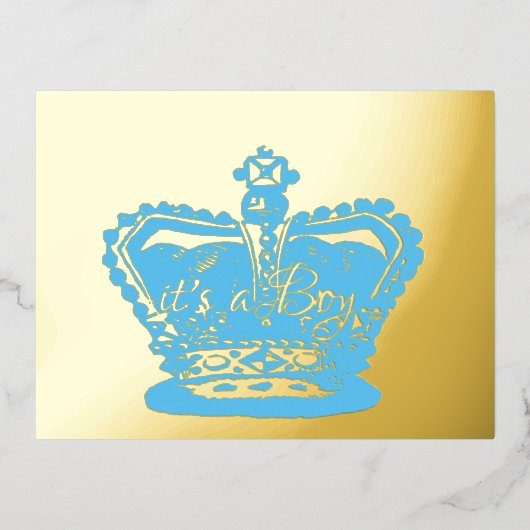 Kroon | Goudkroon Het is een Jongen Aankondiging (Voorkant)