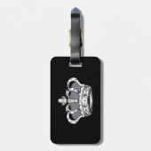 Kroon - grijs bagagelabel (Achterkant verticaal)