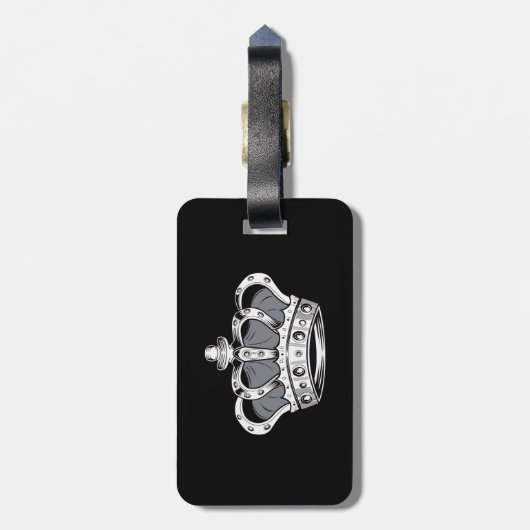 Kroon - grijs bagagelabel (Achterkant verticaal)