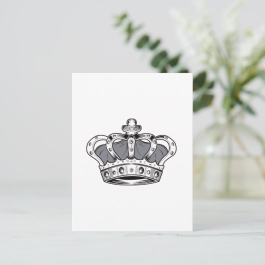 Kroon - grijs briefkaart (Staand voorkant)