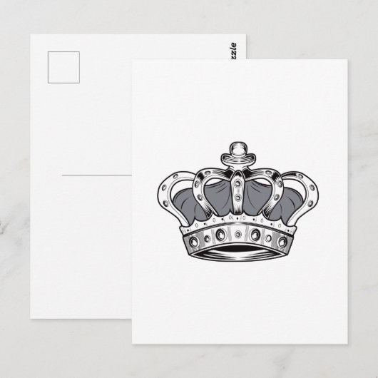 Kroon - grijs briefkaart (Voorkant / Achterkant)