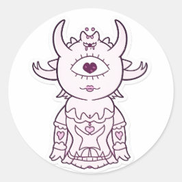 Kroon Kageko Beschermengel Fantasie Schepsel Stick Ronde Sticker