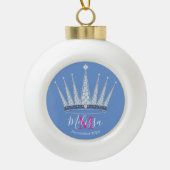 Kroon met faux-diamanten keramische bal ornament (Voorkant)