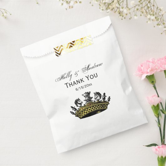 kroon met kleur van schaakstukken bedankzakje (Gezegeld)