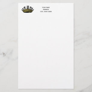 kroon met kleur van schaakstukken briefpapier