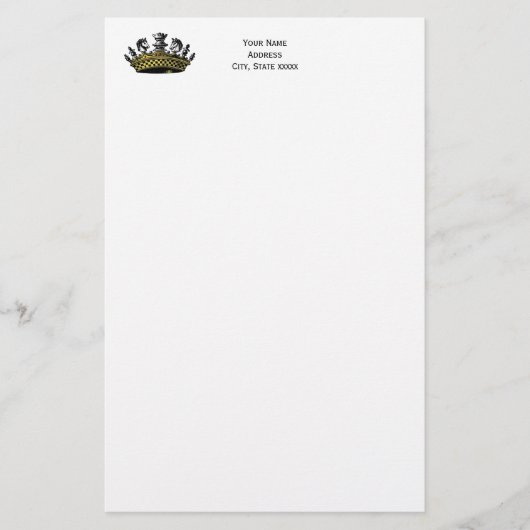 kroon met kleur van schaakstukken briefpapier (Voorkant)