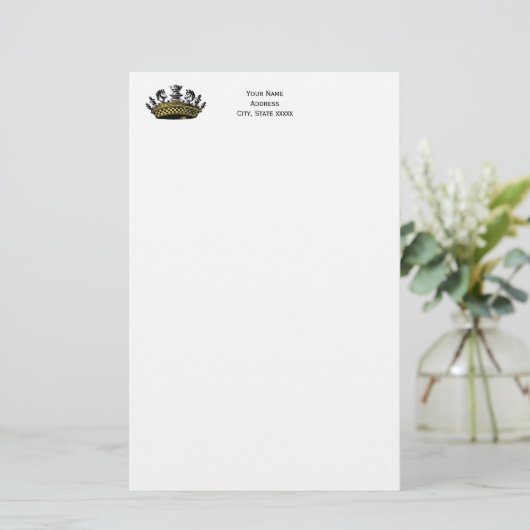  kroon met kleur van schaakstukken briefpapier (Staand voorkant)