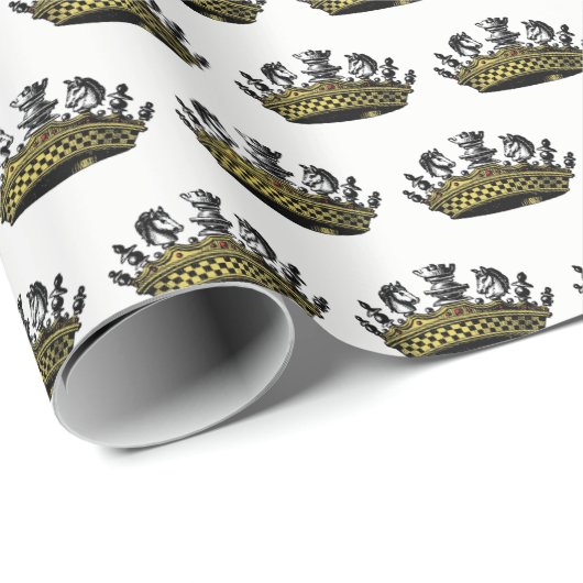 kroon met kleur van schaakstukken cadeaupapier (Rol Hoek)
