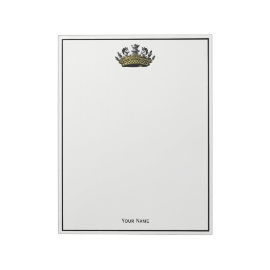 kroon met kleur van schaakstukken notitieblok (Linkerzijde)