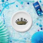 kroon met kleur van schaakstukken papieren bordje (Feest)