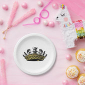 kroon met kleur van schaakstukken papieren bordje (Feest)