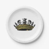  kroon met kleur van schaakstukken papieren bordje (Voorkant)