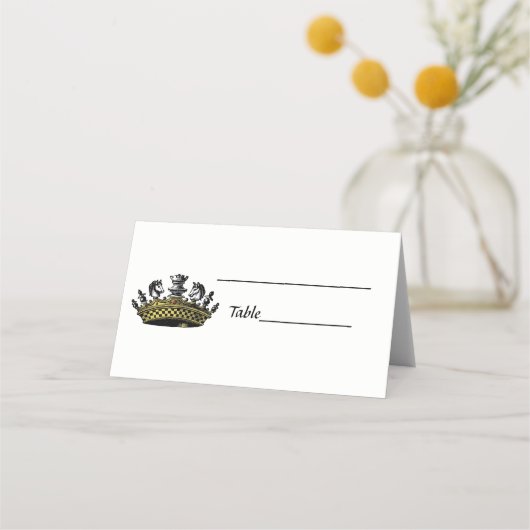  kroon met kleur van schaakstukken plaatskaartje (Achterkant)