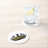 kroon met kleur van schaakstukken ronde kartonnen onderzetter (Insitu)