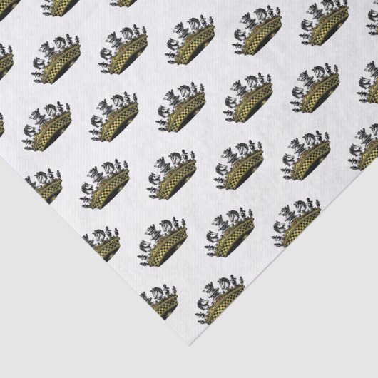 kroon met kleur van schaakstukken tissuepapier (Detail)