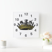  kroon met kleur van schaakstukken vierkante klok (Huis)