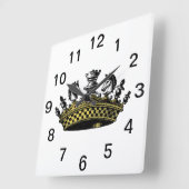  kroon met kleur van schaakstukken vierkante klok (Hoek)