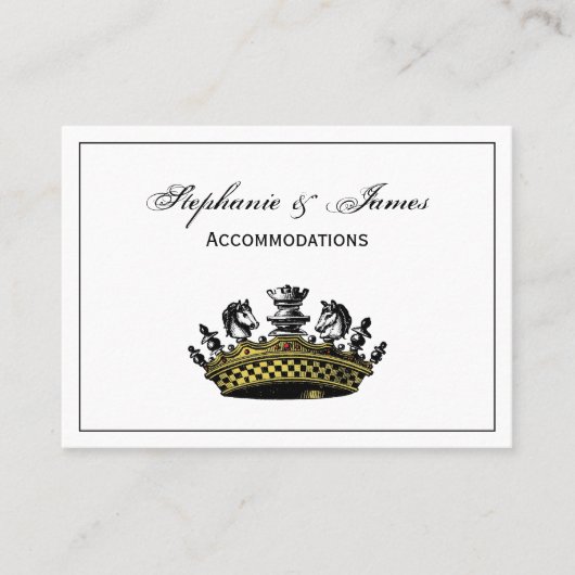  kroon met kleur van schaakstukken visitekaartje (Voorkant)
