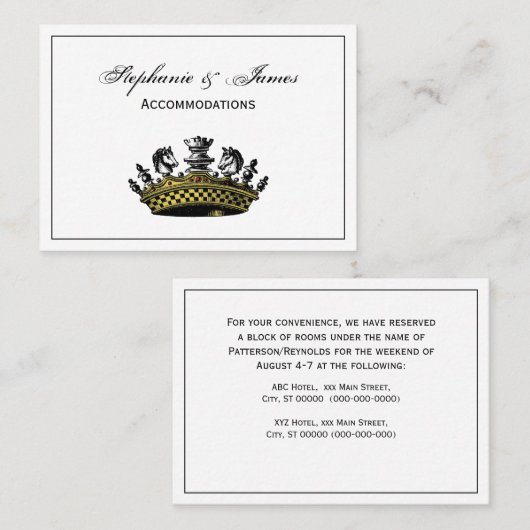  kroon met kleur van schaakstukken visitekaartje (Voorkant / Achterkant)