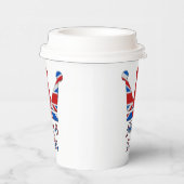 Kroon met Union Jack King Charles Coronation Papieren Bekers (Rechts)