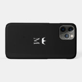 Kroon Monogram Zwart en Wit Case-Mate iPhone Case (Achterkant (horizontaal))
