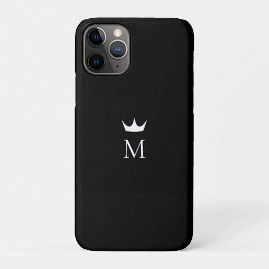 Kroon Monogram Zwart en Wit Case-Mate iPhone Case (Achterkant)