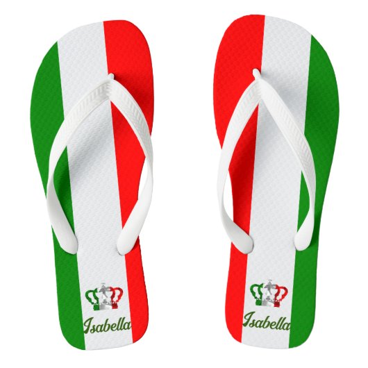  Kroon Monogrammed Italiaanse Vlag Teenslippers (Voetbed)