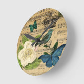  kroon Muzieknoten franse botanische Ronde Klok (Hoek)