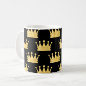 Kroon Naadloos Patroon Koffiemok (Voorkant links)