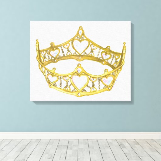 Kroon omwikkeld doek, 14x11 inch, koningin van har canvas afdruk (Insitu (Houten vloer))