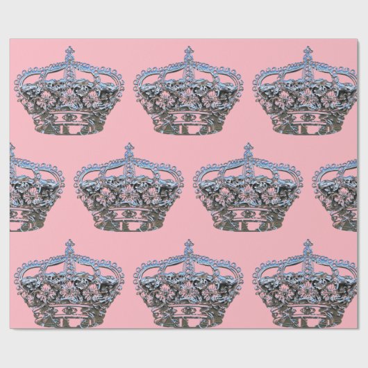  kroon op glanzend roze papier (Vlak)