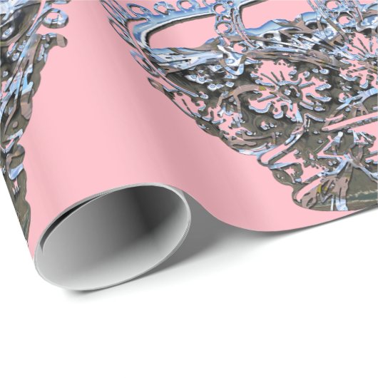 kroon op glanzend roze papier (Rol Hoek)