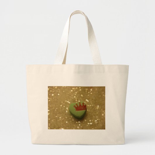 Kroon op het Snoep van het hart Grote Tote Bag (Voorkant)