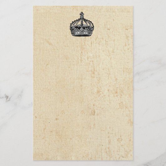 kroon op oude steengrunge briefpapier (Voorkant)