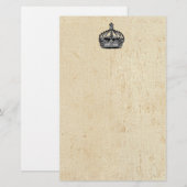 kroon op oude steengrunge briefpapier (Voorkant / Achterkant)