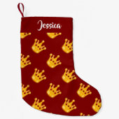 Kroon op rood  kleine kerstsok (Voorkant)