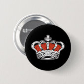 Kroon - Oranje Ronde Button 5,7 Cm (Voorkant /achterkant)