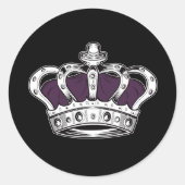 Kroon - Paars Ronde Sticker (Voorkant)
