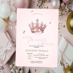 Kroon Parels Stippen Baby Shower Kleine Prinses Kaart